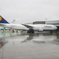 Lufthansa D-ABYI 747-8I at Everett Delivery Center. Credit: Boeing