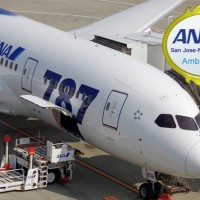 An ANA Boeing 787-8 Dreamliner at the gate at Tokyo-Haneda Airport. (Photo by Inaba Tomoaki, CC BY-SA)