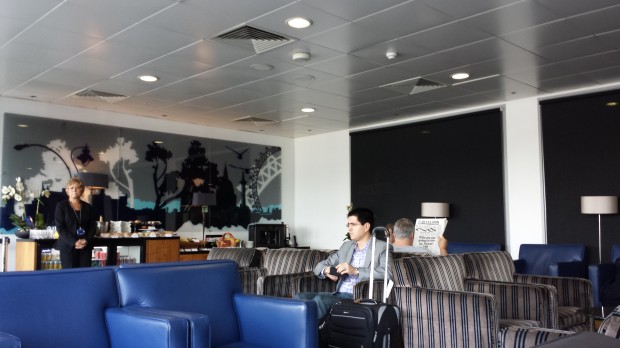 The modest lounge at LCY. It's small, but only needs to house 32 passengers, max.