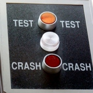 The "crash button". Photo by David Abbey