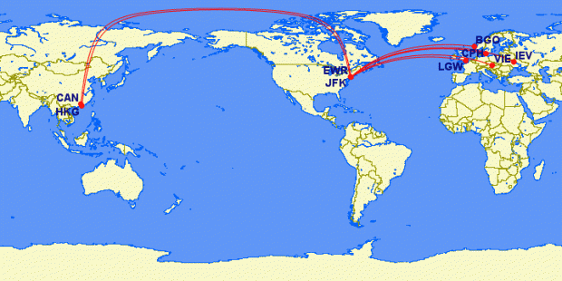 New international routes being flown from JFK.