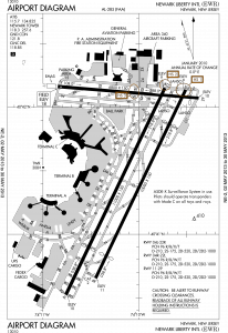 A map of Newark's runways and taxiways as they currently exist. Click to enlarge.