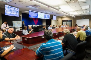 The morning briefing at the OCC.