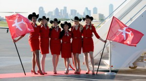Virgin America arrived with style at DAL (Virgin America). 