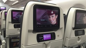 The IFE screen in economy.