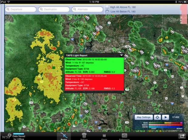 Total Turbulence screen shot courtesy of The Weather Company.