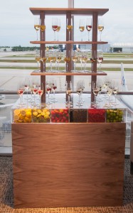 Beverages are served from a multi-tiered, see-through display. (Photo: Mark Lawrence)