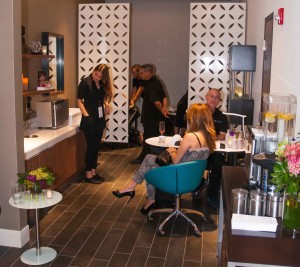 VIPs at the grand opening celebration look over the dining amenities. (Photo: Mark Lawrence)