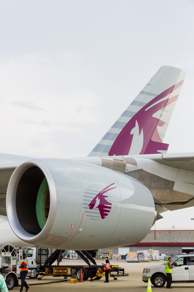 One of the A380's four GP7200 engines.