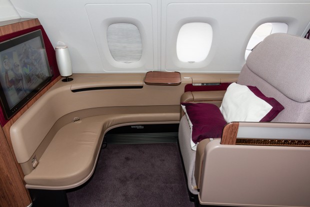 Another view showing just how large the first class seat is. 
