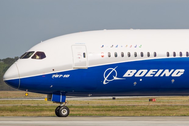 The aircraft tails painted above the forward windows represent each of the airlines that has ordered the 787-10. Photo by David Lilienthal.