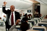 CEO Ato Tewolde gives a toast before taking off. (Photo by Jeremy Dwyer-Lindgren)