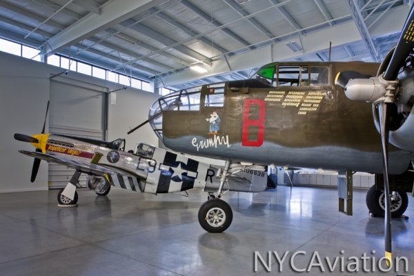 Grumpy and Impatient Virgin rest in the hangar.