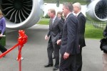 Ribbon cutting at Lufthansa 747-8I delivery event. (Photo by Chris Sloan/Airchive.com)
