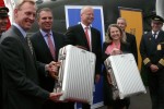 Ribbon cutting at Lufthansa 747-8I delivery event. (Photo by Chris Sloan/Airchive.com)