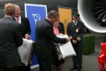 Ribbon cutting at Lufthansa 747-8I delivery event. (Photo by Chris Sloan/Airchive.com)