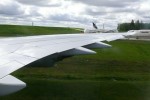 Wing and flaps on the Lufthansa Boeing 747-8I. (Photo by Chris Sloan/Airchive.com)