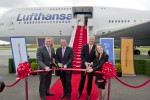 Lufthansa Boeing 747-8I delivery ribbon cutting. (Photo by Boeing)