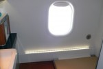 First Class lavatory has a window. (Photo by Chris Sloan/Airchive.com)