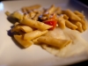 Whole wheat penne pasta with mushroom cream sauce and vegetable medley.