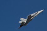A US-Marine Corp F/A 18 takes to the sky during a hot demo.