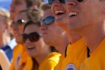 Southwest employees stare skyward as aerobatic master Sean Tucker rips up the sky.