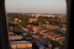 A Chicago neighborhood is seen just before touchdown at Chicago Midway.
