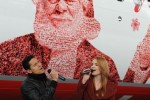 Singing Christmas carols with the Air Berlin Santa Claus Tour 2012 plane (D-ABMJ) in Hamburg. (Photo by Air Berlin)