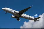 First production Airbus A320 with Sharklet wingtips flight demo. (Photo by Airbus)