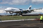 Malaysia Airlines Airbus A380 landing.  (Photo by Airbus)