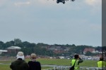 The A400M is the focus of attention as this multi-role airlifter makes its final approach to the Farnborough Airshow runway on its Sunday, 8 July arrival. (Photo by Airbus)