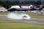 Saab Gripen takes off. (Photo by Farnborough International)
