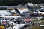 Dozens of planes on display at Farnborough. (Photo by Farnborough International)