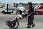 Victim being transported.