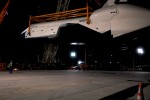 Space Shuttle Enterprise floats in midair after being demated from the Shuttle Carrier Aircraft. (Photo by Guy Dickinson, CC BY-SA)