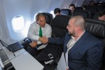 Virgin America CEO David Cush chats with NYCAviation Editor-in-Chief Matt Molnar. (Photo by Manny Gonzalez/NYCAviation)