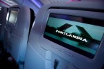'Portlandia' plays on the RED entertainment systems as we get airborne. (Photo by Jeremy Dwyer-Lindgren/NYCAviation)
