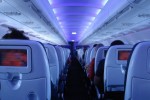 On board first ever Virgin America flight, VX001, JFK-SFO. (Photo by Johnny Vulcan)