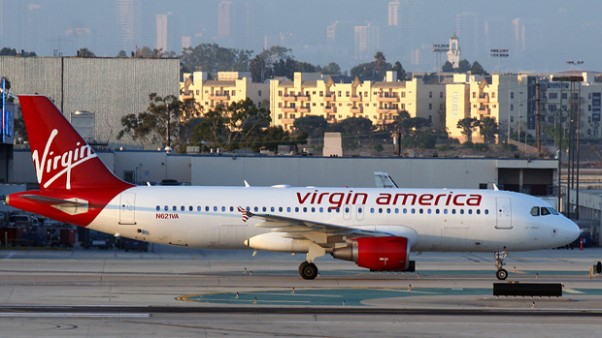 Virgin America Air Colbert N621VA taxis to the gate at LAX