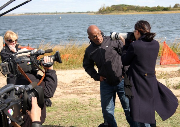 Al Roker and Ann Curry having a good time while taking in some spotting at Bayswater Park.