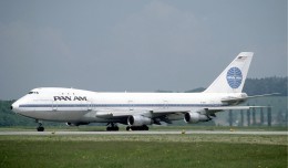 Pan Am Boeing 747-100 "Clipper Neptune's Car" (N742PA) seen in Zurich, 1985. (Photo by Eduard Mamet via wikimedia)