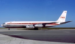 A TWA Boeing 707-300 at Paris Charles De Gaulle Airport. (Photo by Michel Gilliand via wikimedia)