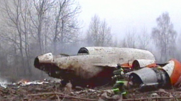 Wreckage of Polish Air Force Tu-154M 101 in Smolensk, Russia