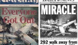 Covers of Newsday and the Daily News covering the TWA Flight 843 accident.