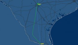 Flight path of American Airlines Flight 1178
