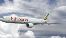 Artist rendering of a new Ethiopian Airlines Cargo Boeing 777 Freighter