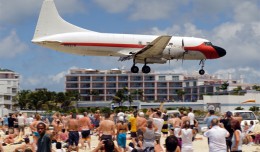 This old Convair 440 Metropolitan is nearly 60 years old and still buzzing the crowd at SXM