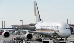 Singapore Airlines Airbus A380 9V-SKK parked at JFK Airport in New York