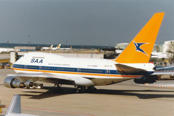 A South African Airways Boeing 747SP ZS-SPE on the ground at Frankfurt