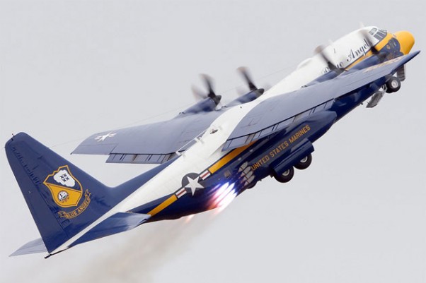 The Blue Angels C-130 named Fat Albert performs a JATO takeoff. (Photo by Manny Gonzalez)